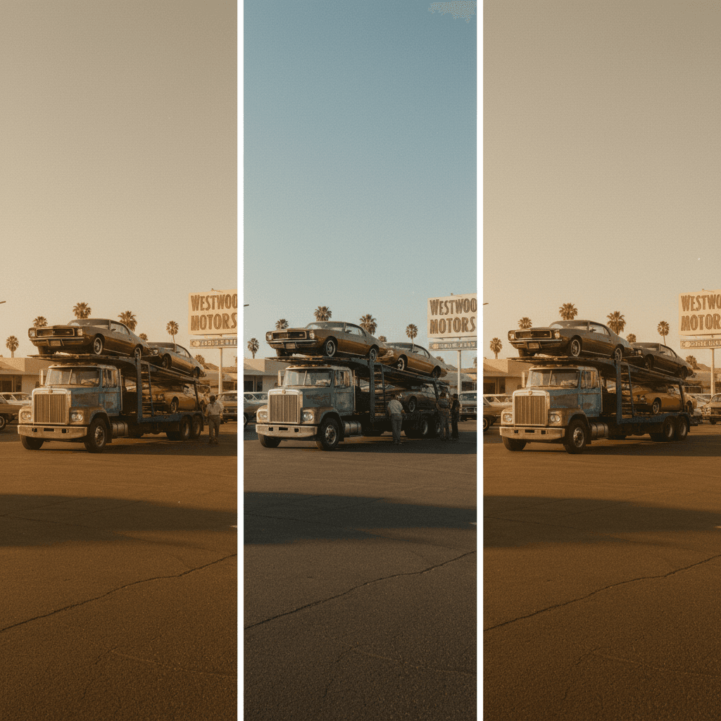 Transport trailer at dealership showing scheduling flexibility